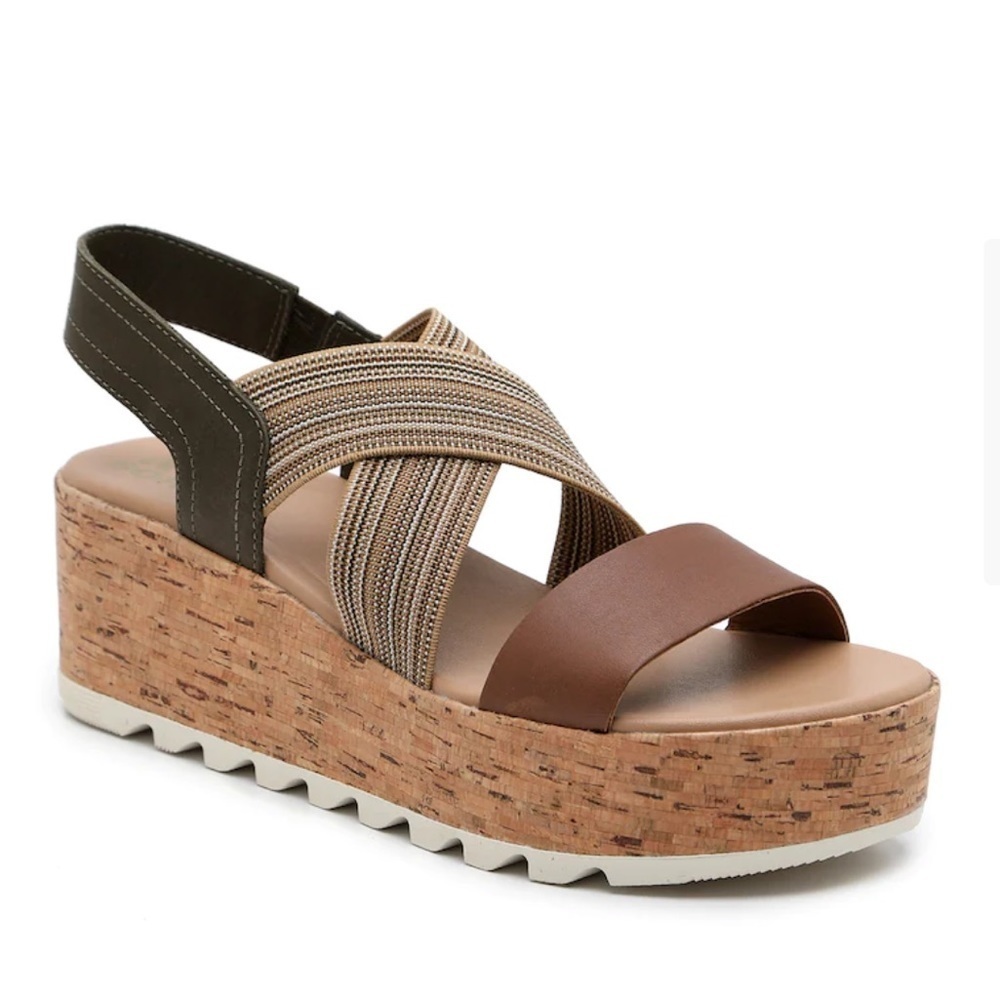 Sorel Cameron Wedge Cork Slingback Sandal with Leather
